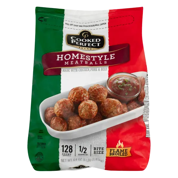 Bite Size Homestyle Meatballs - apx 128 ct Frozen