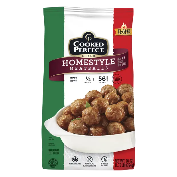 Bite Size Homestyle Meatballs - apx 56 ct Frozen
