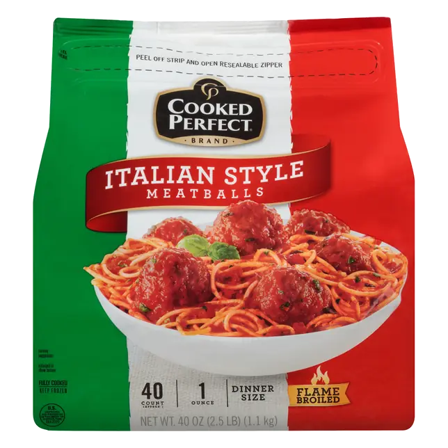 Dinner Size Beef & Pork Meatballs - apx 40 ct Frozen