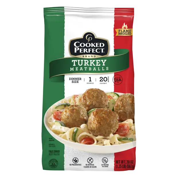 Dinner Size Turkey Meatballs - apx 20 ct Frozen