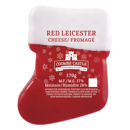 Wax Cheese Seasonal Santa Stocking Red Leicester Red White 170 g