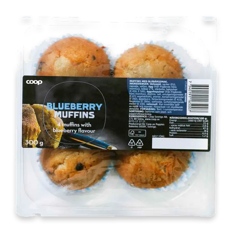 Blåbärsmuffins 4-pack
