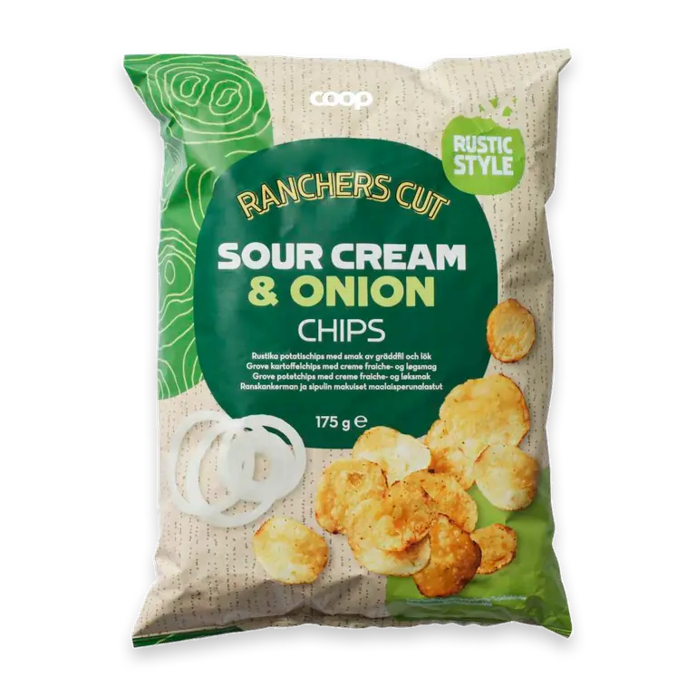 Chips Ranchers cut Sourcream & onion