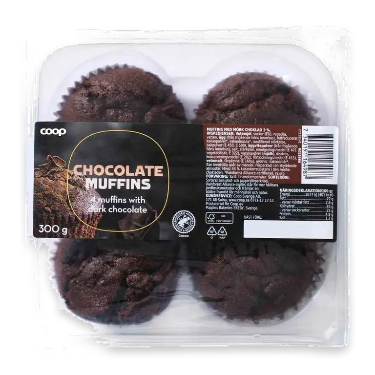 Chokladmuffins 4-pack