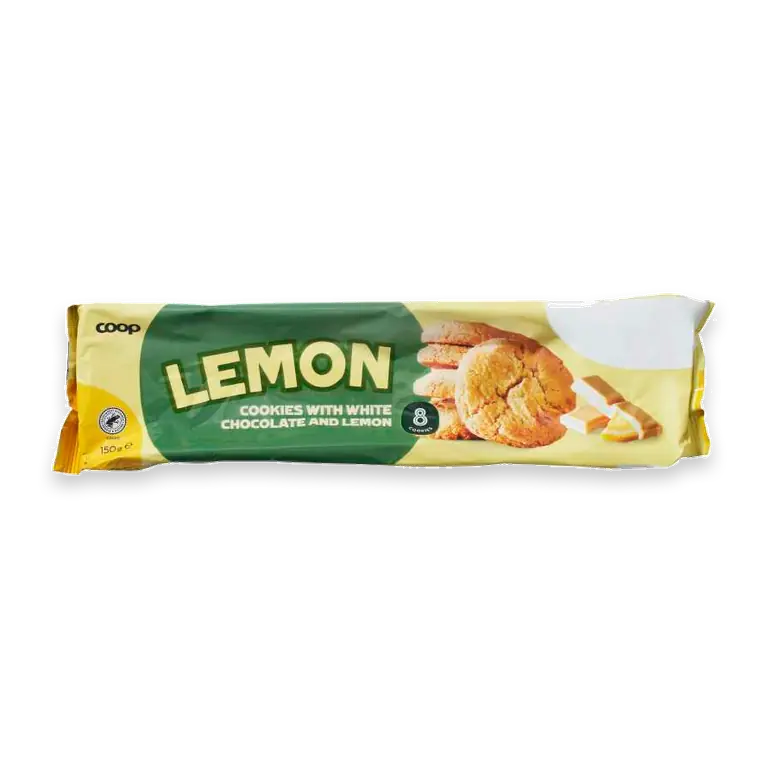 Cookies Vit choklad & citron 8-pack