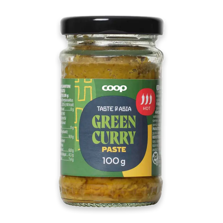 Currypasta grön het