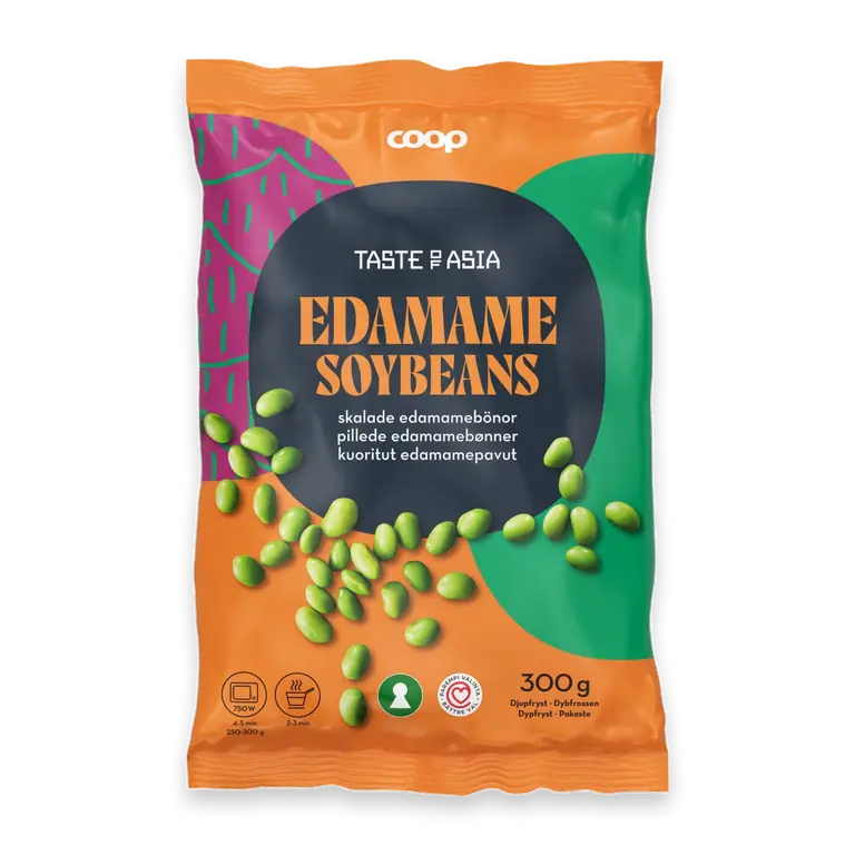 Edamamebönor skalade