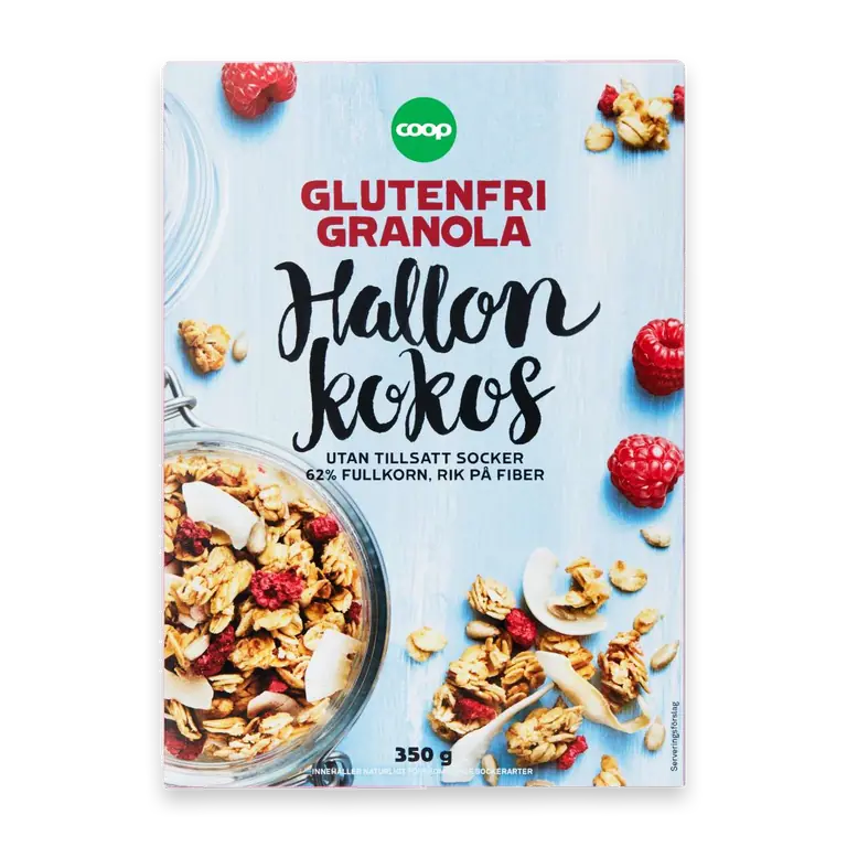 Glutenfri Granola Hallon & kokos