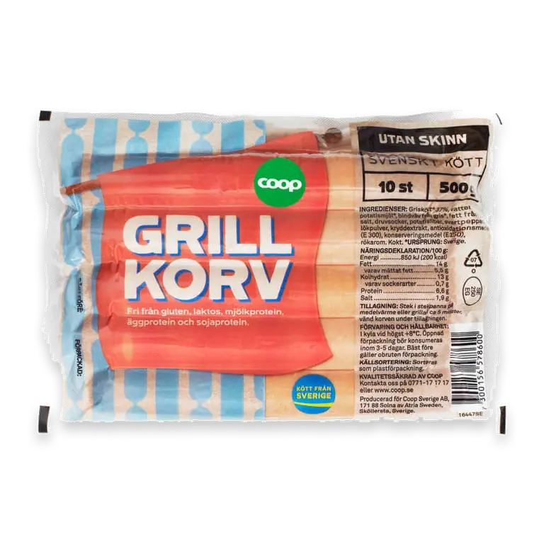 Grillkorv Skinnfri