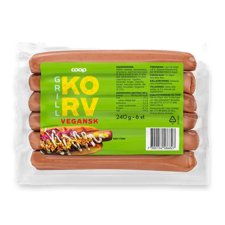 Grillkorv Vegansk