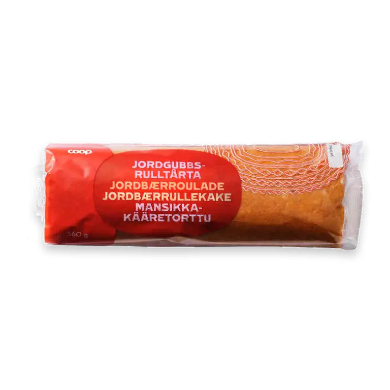 Jordgubbsrulltårta