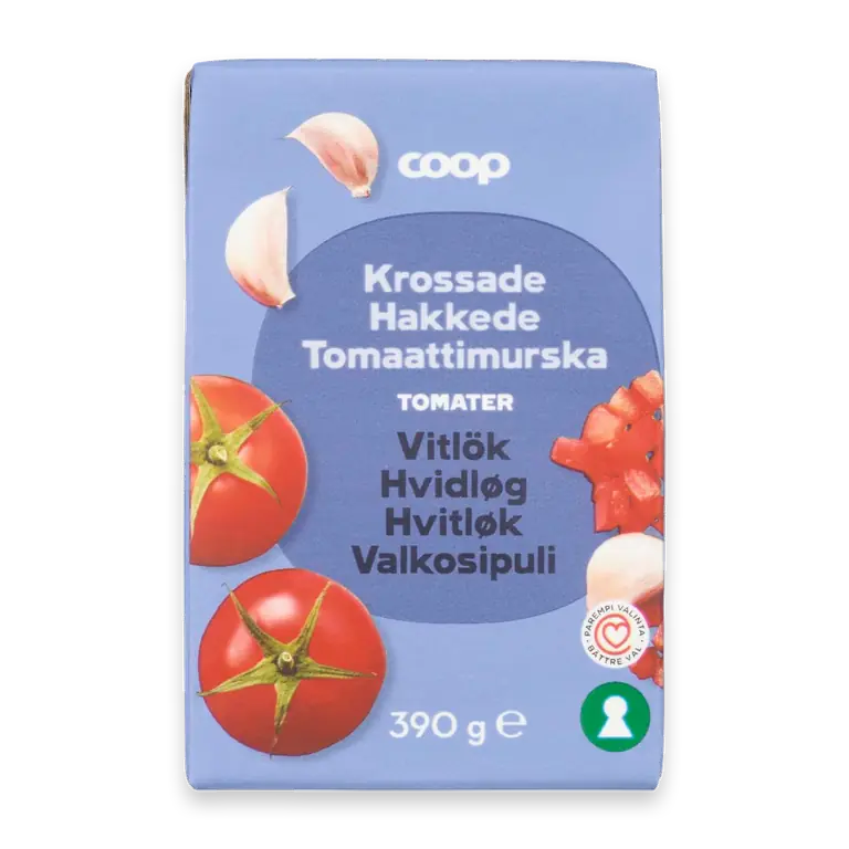 Krossade tomater Vitlök