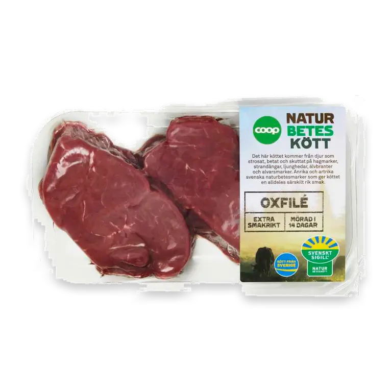 Oxfilé Skivad Naturbeteskött