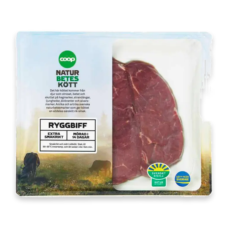 Ryggbiff Skivad Naturbeteskött