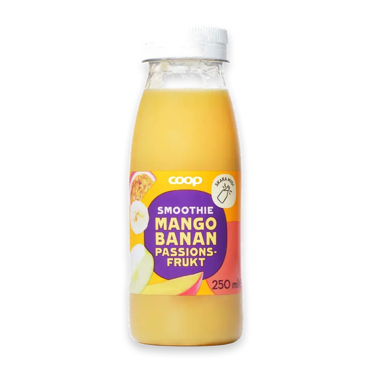 Smoothie Mango, banan & passionsfrukt