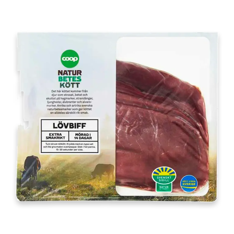 Lövbiff Skivad Naturbeteskött