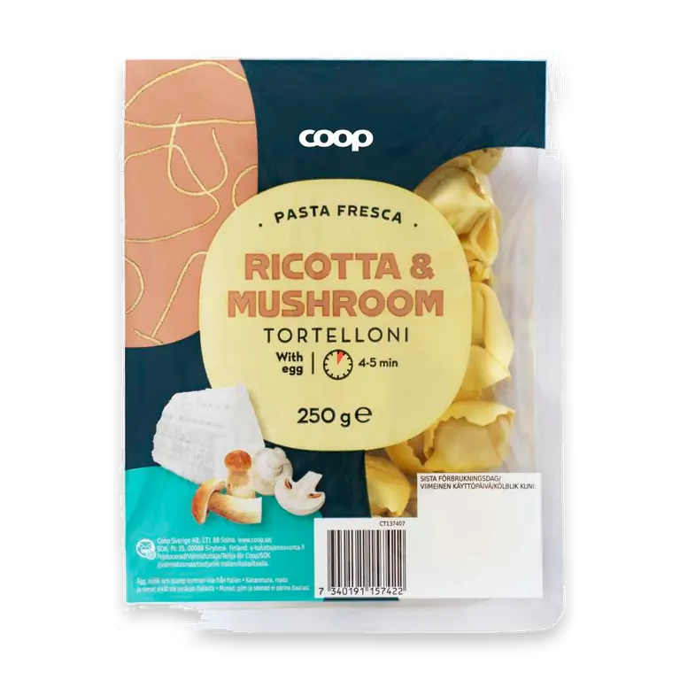 Tortelloni Ricotta & mushroom