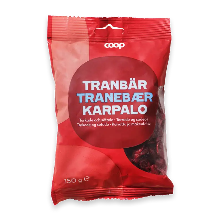 Tranbär torkade