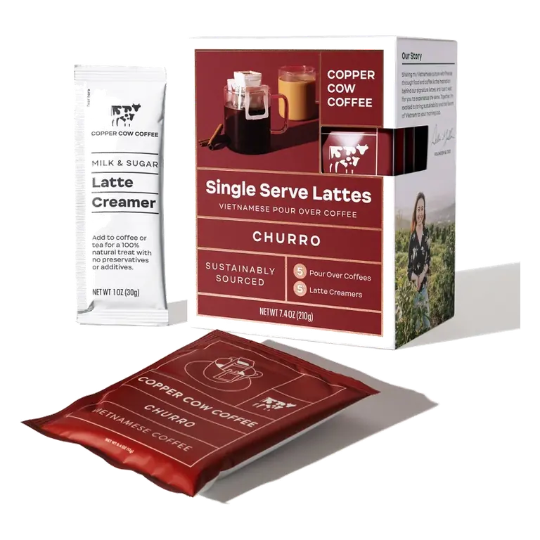Copper Cow Churro Dark Roast Latte Pour Over Kit, 7.4oz
