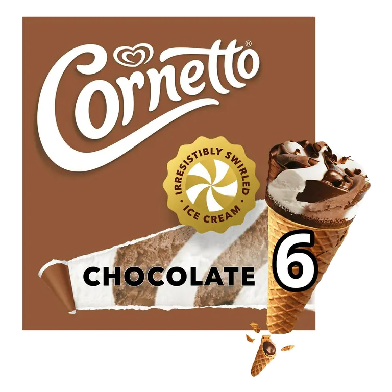6 x 90ml Chocolate Ice Cream Cones
