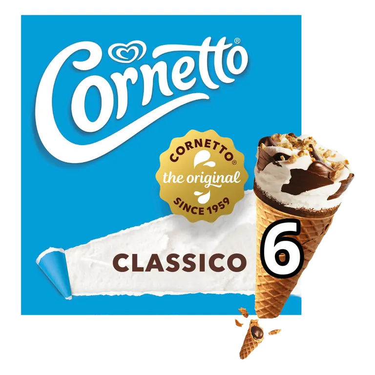 Cornetto Ice Cream Cone Classico 6 x 90 ml