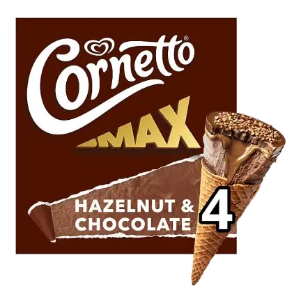 MAX Chocolate & Hazelnut Ice Cream Cones