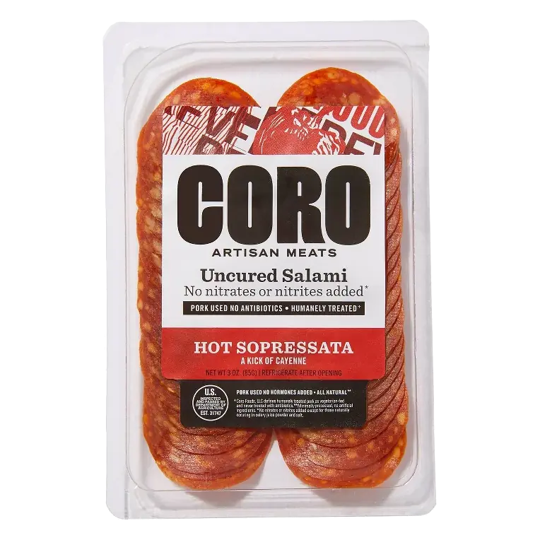 Coro Foods Uncured Hot Sopressata Salami, 3oz