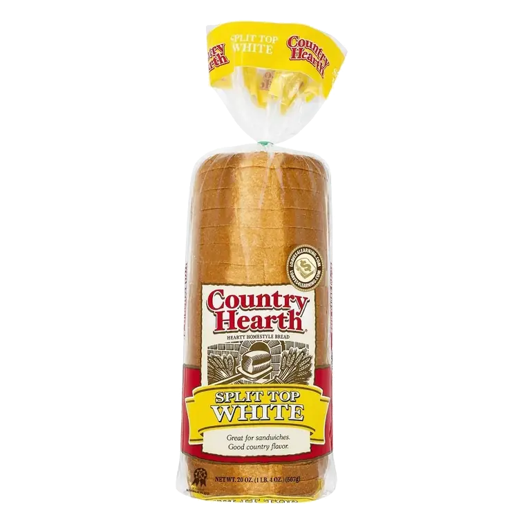 Country Hearth Split Top White Bread, 20oz: No High Fructose Corn Syrup