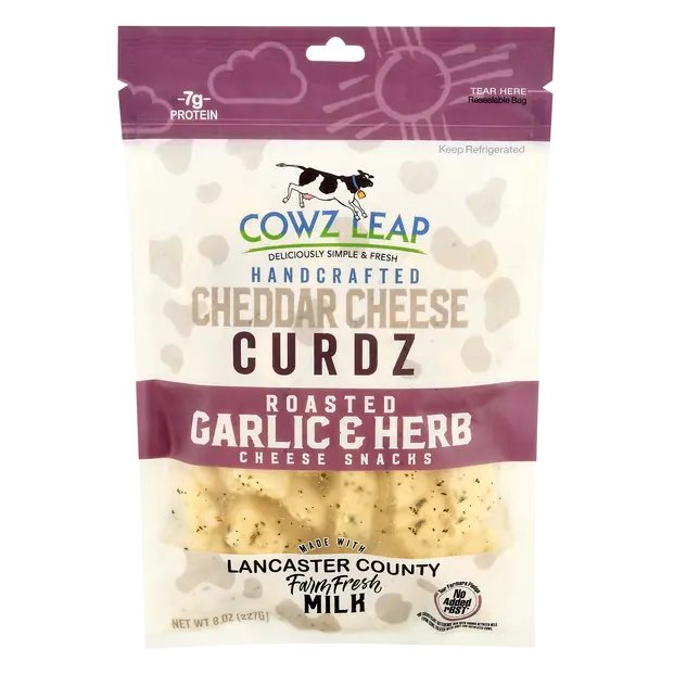 Cheddar Curdz Roasted Garlic & Herb Cheese Snacks