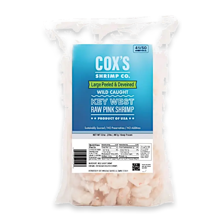 s 41/50 Wild-Caught Key West Pink Raw Shrimp