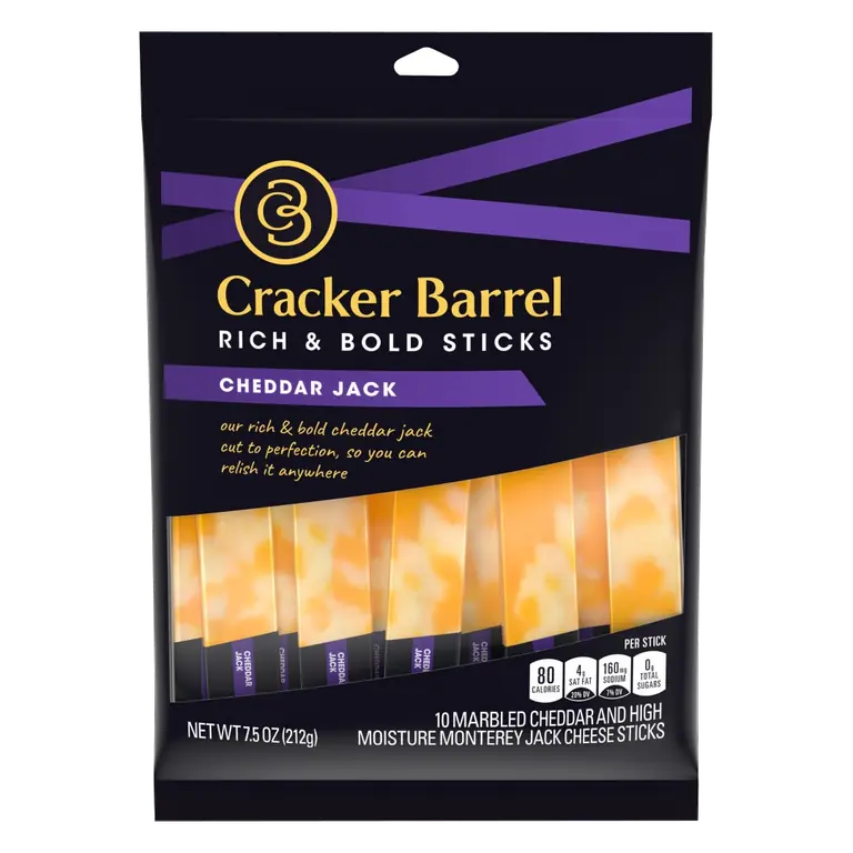 Cheddar Jack Marbled Cheddar and High Moisture Monterey Jack Cheese Sticks