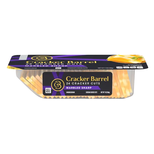 Cracker Barrel Marbled Sharp Cheddar Cheese Cracker Cuts 24Ct