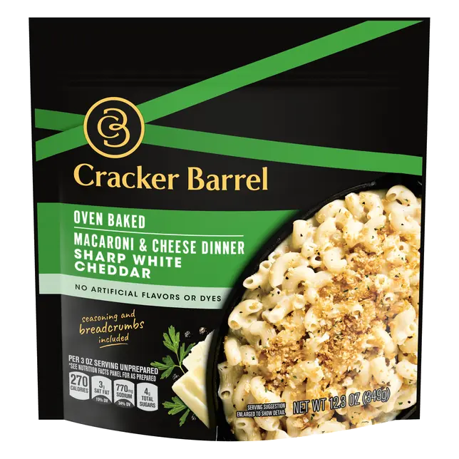 Oven Baked Sharp White Cheddar Macaroni & Cheese Dinner