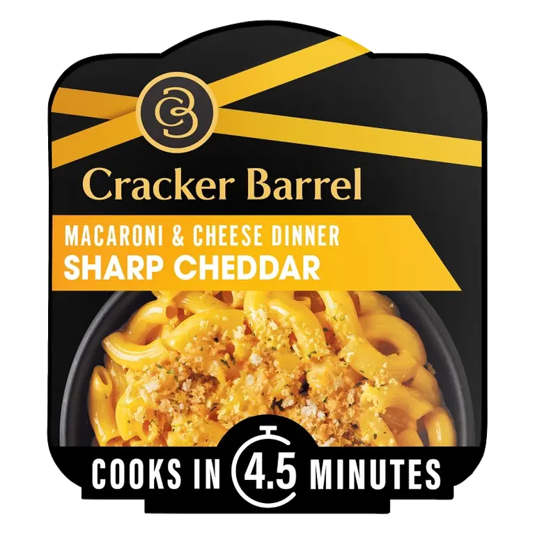 Cracker Barrel Sharp Cheddar Mac and Cheese Single Bowl Easy Microwaveable Dinner, 3.8oz: Plant-Based
