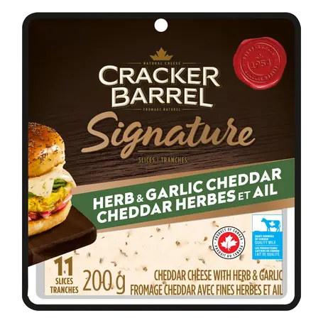 Signature Herb & Garlic Cheddar Cheese 11 Slices 200 g
