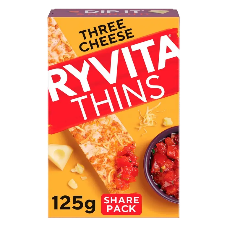 Ryvita Thins Three Cheese Flatbread Crackers