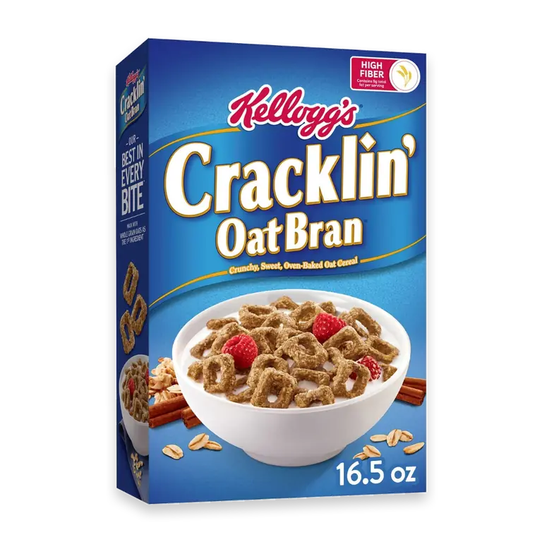 Kellogg's Cracklin' Oat Bran Breakfast Cereal Original, 16.5 oz