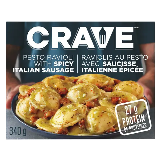 Frozen Pesto Ravioli With Spicy Italian Sausage 340 g