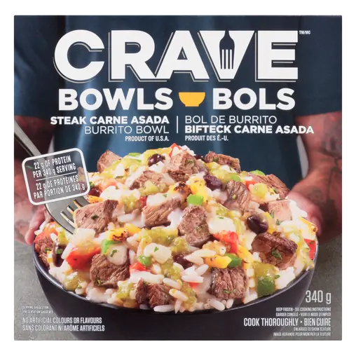 Frozen Burrito Bowl Steak Carne Asada 340 g