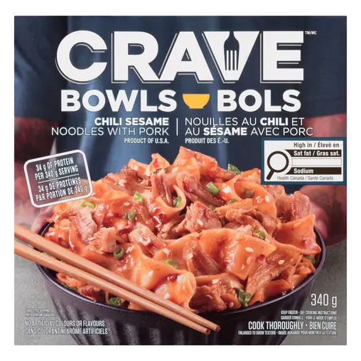Frozen Noodle Bowl Chili Sesame Noodles With Shredded Pork 340 g