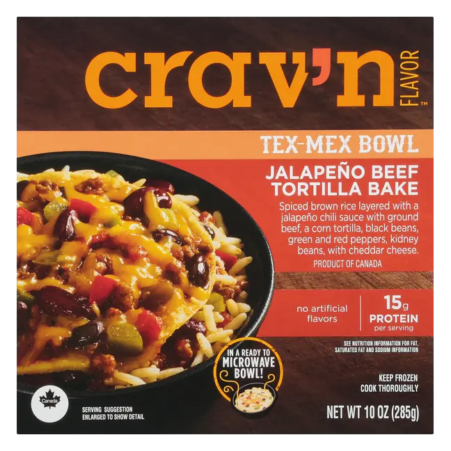 Crav'n Flavor Jalapeno Beef Tortilla Tex-Mex Bowl