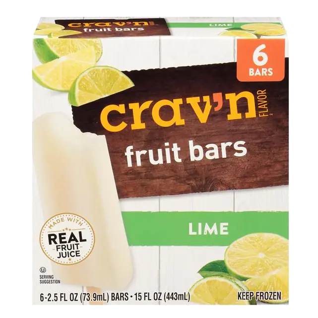 Crav'n Flavor Lime Fruit Bars, 6-2.5 fl oz