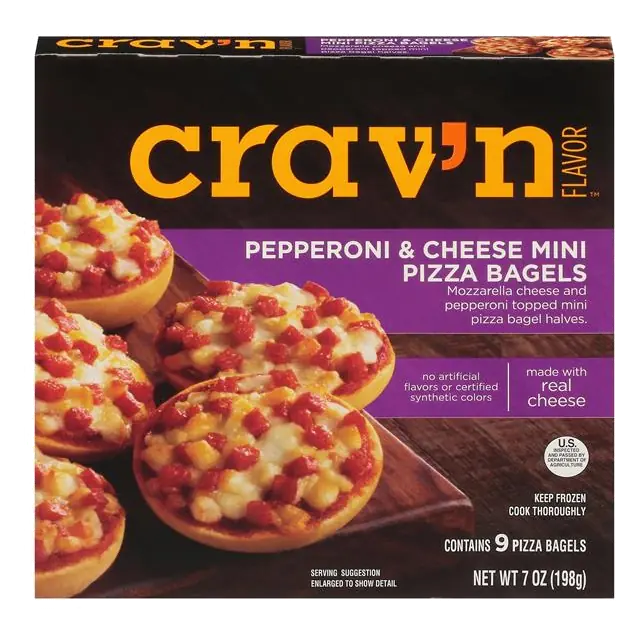 Crav'n Flavor Pepperoni & Cheese Mini Pizza Bagels 9 Count