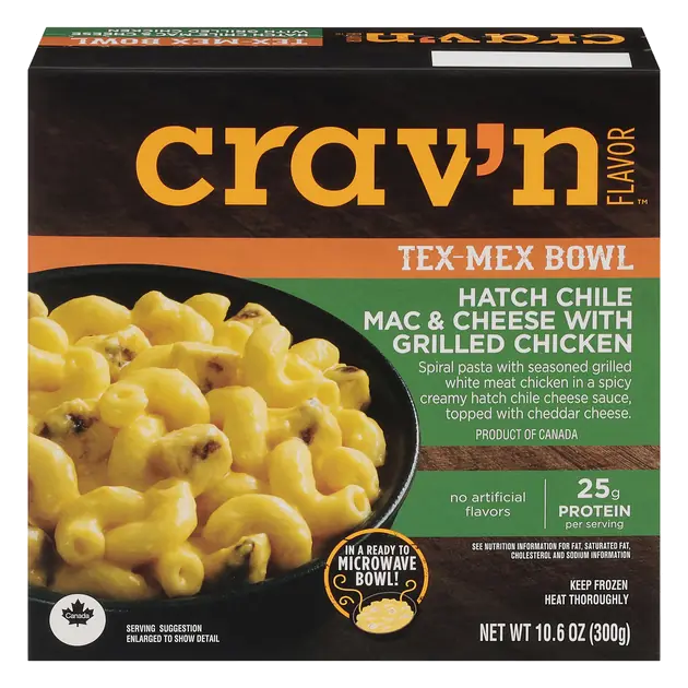 Crav'n Flavor Tex-Mex Bowl Hatch Chili Mac & Cheese With Grilled Chicken