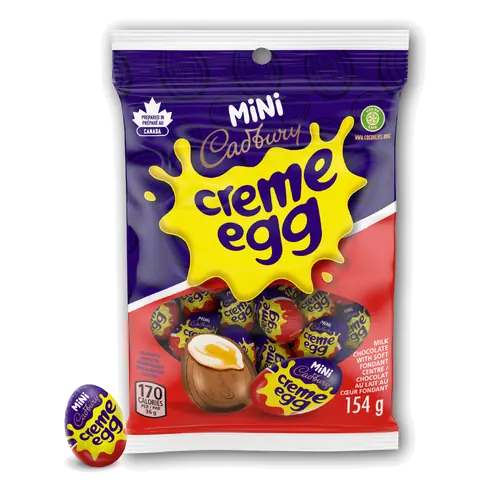 Cadbury Mini Creme Eggs Milk Chocolate Soft Fondant Centre Easter Chocolatey Individually Wrapped 154 g
