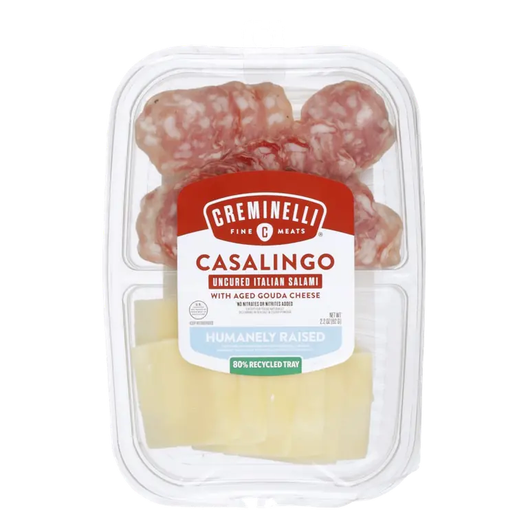 Casalingo Uncured Italian Salami with Aged Gouda Cheese Charcuterie-Grade Snacking