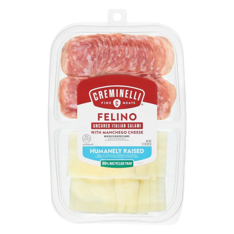 Felino Uncured Italian Salami with Manchego Cheese Charcuterie-Grade Snacking