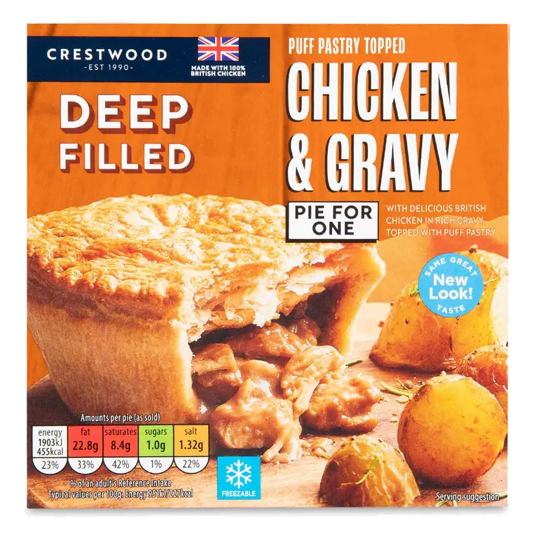 Deep Filled Chicken & Gravy Pie For One