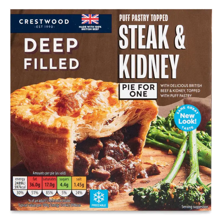 Deep Filled Steak & Kidney Pie For One