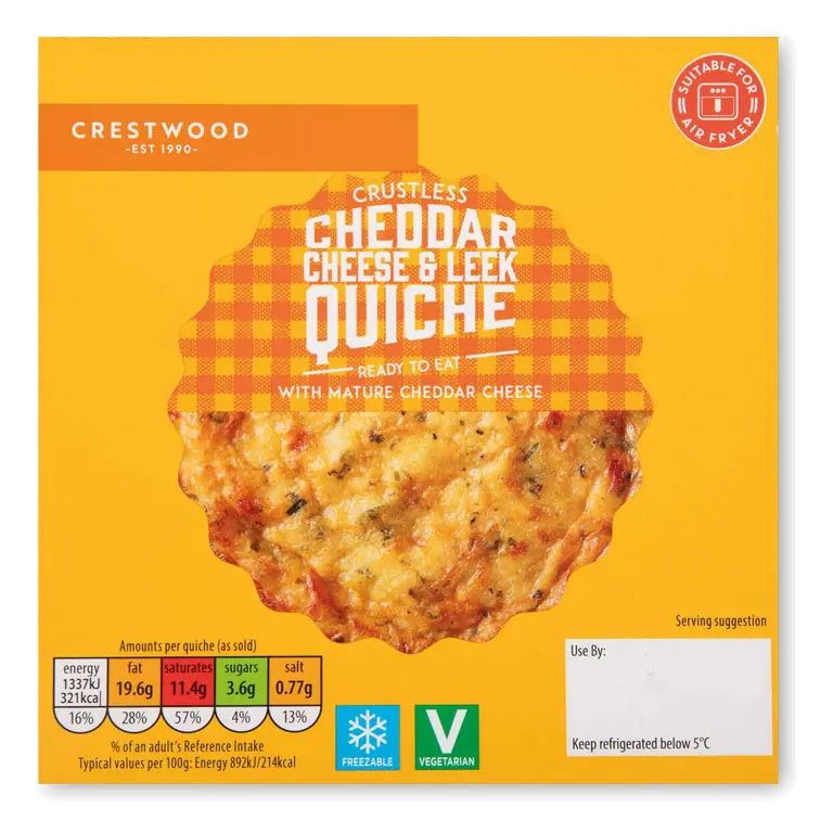Individual Cheddar & Leek Quiche